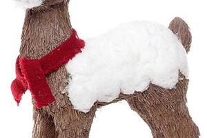 Новогодний декор 'Олень в шарфике' 55см из натуральных материалов
