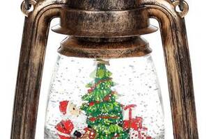 Новогодний декоративный фонарь 'Санта с подарками' 26см с LED подсветкой, подвесной