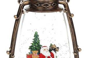 Новогодний декоративный фонарь 'Санта в санях' 24.5см с LED подсветкой, подвесной