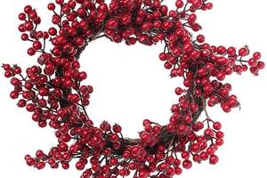 Новогодний декоративный венок 'Красные ягоды' Ø50см