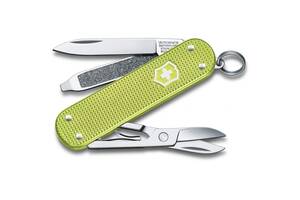 Нож-брелок Victorinox Classic SD Alox Colors Lime Twist 58 мм, 5 функций, Зеленый (0.6221.241G)