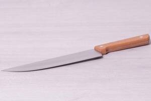 Нож кухонный Kamille Wood 'Шеф-повар' 20см с деревянной ручкой