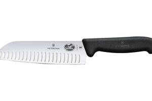 Нож кухонный Victorinox Fibrox Santoku 170 мм рифленый Черный (5.2523.17)