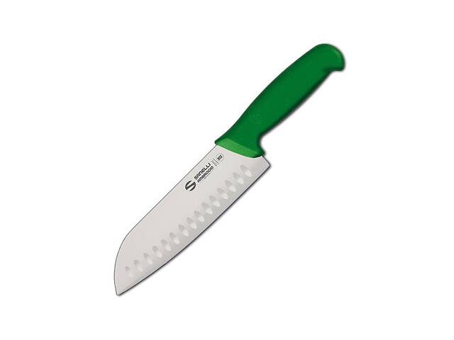 Нож Сантоку Sanelli Ambrogio Supra особое лезвие грантон 18 см Зеленый (77987)