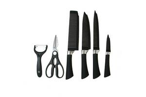Ножи кухонный набор 6 предметов MHZ non-stick king-0002 Черный (008214)
