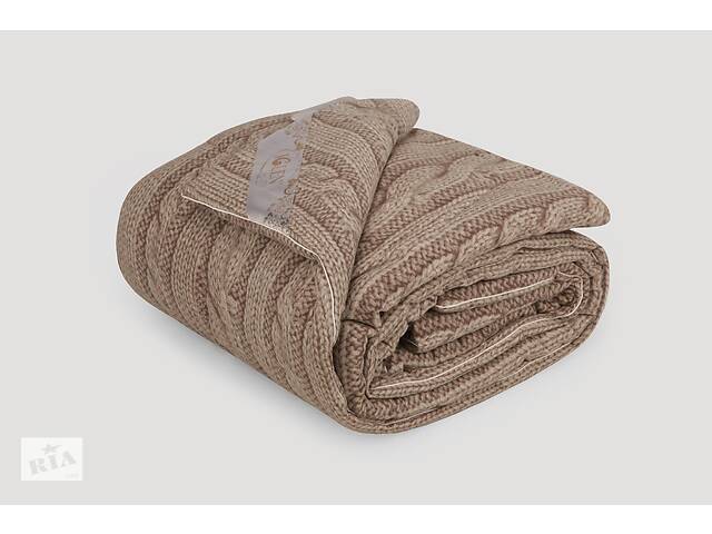 Одеяло IGLEN из овечьей шерсти во фланели Демисезонное 200х220 см Коричневый (20022051F)