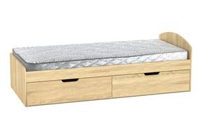 Односпальная кровать с ящиками Компанит-90+2 дуб сонома