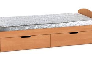 Односпальная кровать с ящиками Компанит-90+2 ольха