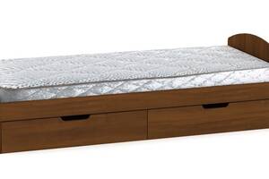 Односпальная кровать с ящиками Компанит-90+2 орех экко