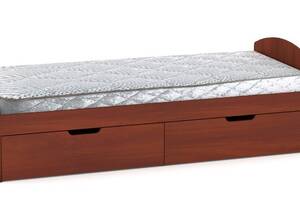 Односпальная кровать с ящиками Компанит-90+2 яблоня