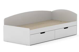 Односпальная кровать с ящиками Компанит-90+2С альба (белый)