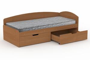 Односпальная кровать с ящиками Компанит-90+2С ольха
