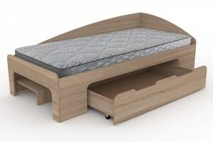 Односпальне ліжко з ящиком Компаніт-90+1 дуб сонома