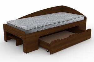 Односпальная кровать с ящиком Компанит-90+1 орех экко