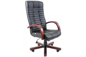 Офисное Кресло Руководителя Atlant Кожа Люкс Wood М1 Tilt Черное
