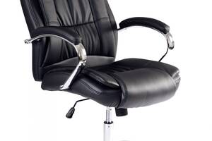 Офисное кресло руководителя BNB Kali LuxDesign хром Anyfix Экокожа Черный