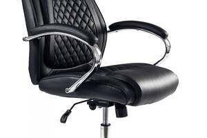 Офисное кресло руководителя BNB LamboDesign хром Anyfix Экокожа Черный
