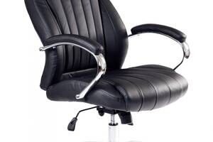 Офисное кресло руководителя BNB PerunDesign хром Anyfix Экокожа Черный