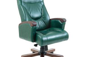 Офисное кресло руководителя Richman Boss VIP Wood M2 AnyFix Натуральная Кожа Lux Италия Зеленый