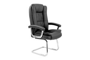Офісне крісло керівника Richman California VIP CF Хром Натуральна Шкіра Lux Італія Чорний