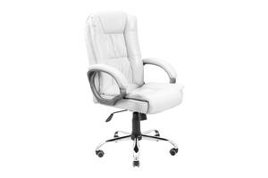 Офисное кресло руководителя Richman California VIP Хром M1 Tilt Натуральная Кожа Lux Италия Белый