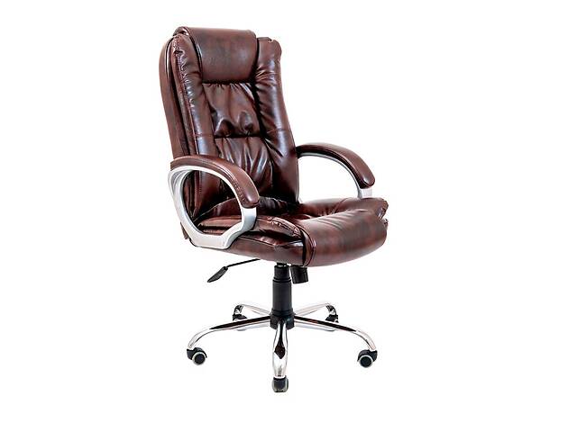 Офисное кресло руководителя Richman California VIP Хром M3 MultiBlock Натуральная Кожа Lux Италия Madras Коричневый