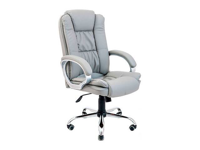 Офисное кресло руководителя Richman California VIP Хром M1 Tilt Натуральная Кожа Lux Италия Серый