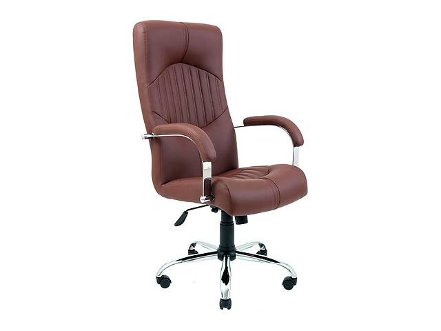 Офисное кресло руководителя Richman Hermes VIP Хром M2 AnyFix Натуральная Кожа Lux Италия Коричневый