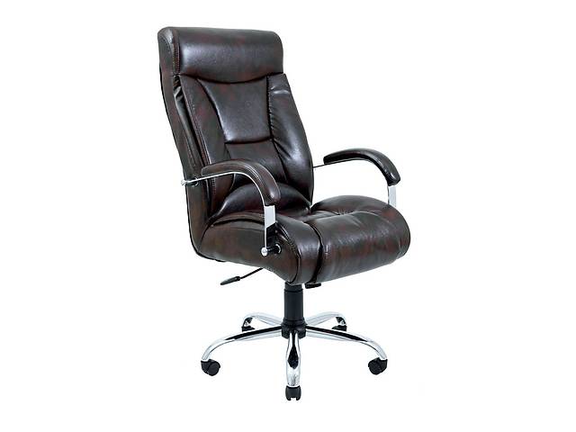 Офисное кресло руководителя Richman Magister VIP Хром M2 AnyFix Натуральная Кожа Lux Италия Коричневый