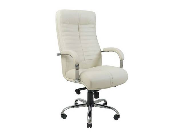Офисное кресло руководителя Richman Orion VIP Хром M2 AnyFix Натуральная Кожа Lux Италия Белый