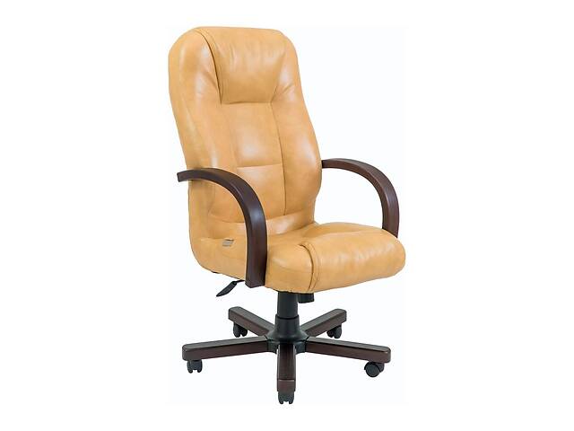Офисное кресло руководителя Richman Seville VIP Wood M3 MultiBlock Натуральная Кожа Lux Италия Кремовый