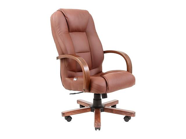 Офисное кресло руководителя Richman Seville VIP Wood M3 MultiBlock Натуральная Кожа Lux Италия Коричневый