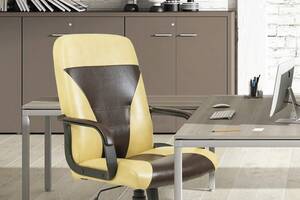 Офисное Кресло Руководителя Richman Сиеста Титан Gold Beige-Firenze Пластик Рич М2 AnyFix Бежево-коричневое