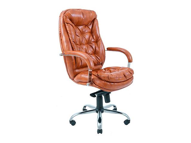 Офисное кресло руководителя Richman Venice VIP Хром M2 AnyFix Натуральная Кожа Lux Италия Коричневый