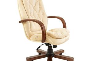 Офісне крісло керівника Richman Venice VIP Wood M2 AnyFix Натуральна Шкіра Lux Італія Кремовий