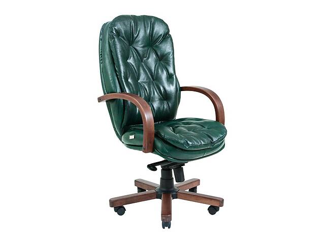 Офисное кресло руководителя Richman Venice VIP Wood M2 AnyFix Натуральная Кожа Lux Италия Зеленый