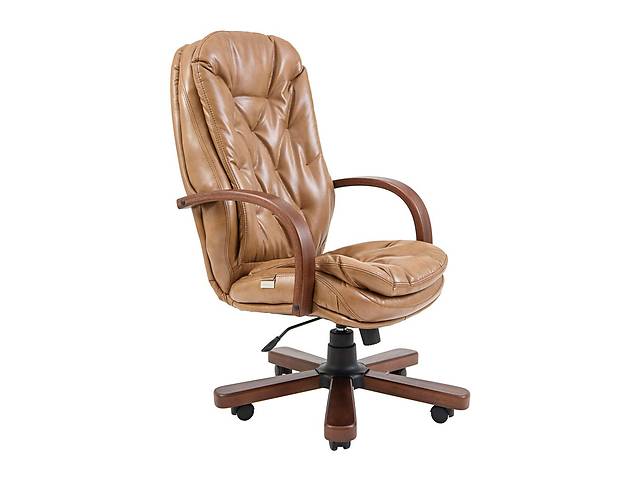 Офисное кресло руководителя Richman Venice VIP Wood M3 MultiBlock Натуральная Кожа Lux Италия Коричневый