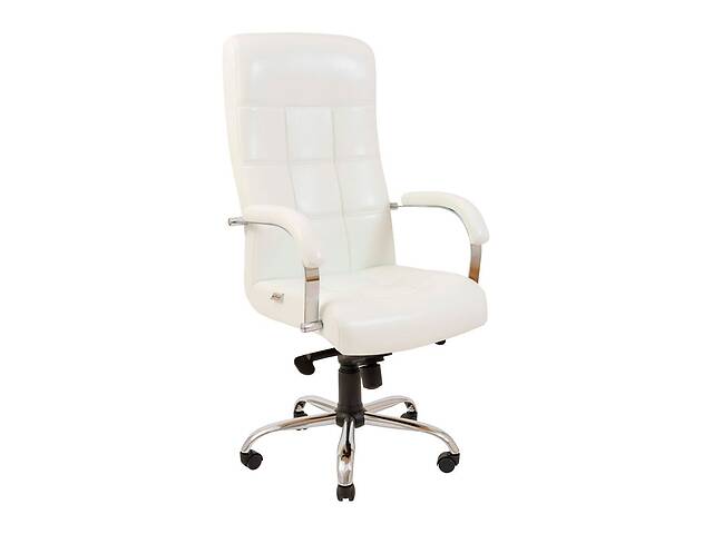 Офисное кресло руководителя Richman Virginia VIP Хром M1 Tilt Натуральная Кожа Lux Италия Белый