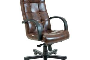 Офісне крісло керівника Richman Virginia VIP Wood M3 MultiBlock Натуральна Шкіра Lux Італія Madras Коричневий