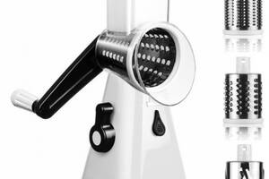 Овощерезка мультислайсер Kitchen Master Tabletop Drum Grater Терка для овощей и фруктов 3 насадки Белый (258716)