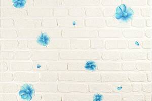 Панель стеновая 3D 700х700х4мм голубые цветы (D) SW-00001977