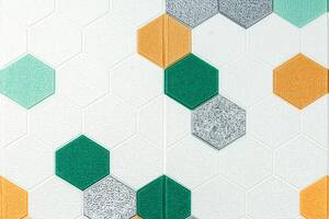 Панель стеновая 3D 700х770х4мм мозаика зелёно-жёлтая (D) SW-00002015