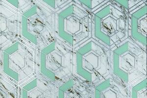 Панель стеновая 3D 700х770х4мм серо-зеленые соты мрамор (D) SW-00002006