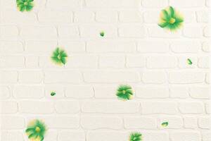 Панель стеновая 3D 700х700х4мм зелёные цветы (D) SW-00001976