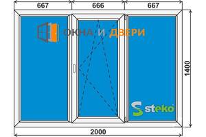 Пластикові вікна steko (2000х1400мм)