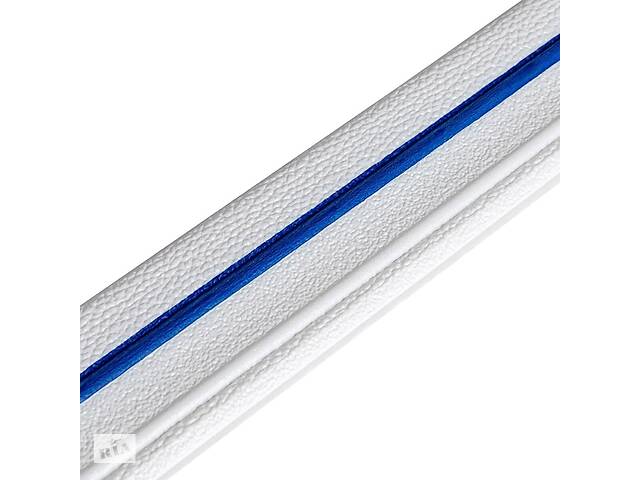 Плинтус РР самоклеющийся белый с синей полоской 2300*70*4мм (D) SW-00001831