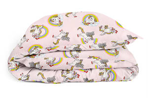 Пододеяльник полуторный 160х220 см RAINBOW UNICORN Cosas розовый