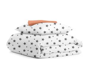 Подростковая постель с простыней на резинке BIG STAR CS8 Cosas серый 155х215 см