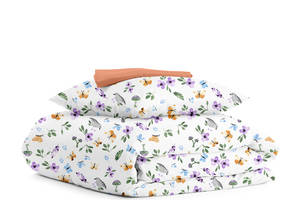 Подростковая постель с простыней на резинке BIRDS CS3 Cosas Фиолетовый 160х220 см