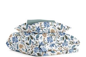 Подростковая постель с простыней на резинке CALIFORNIA FLOWERS Cosas Синий 160х220 см